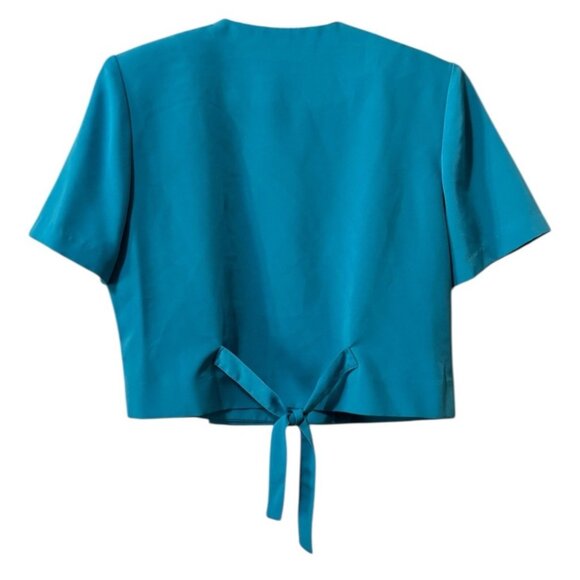 Caron Chicago Women Petite Size 10 Button Top Shoulder Pads Vintage USA MADE - Picture 2 of 9